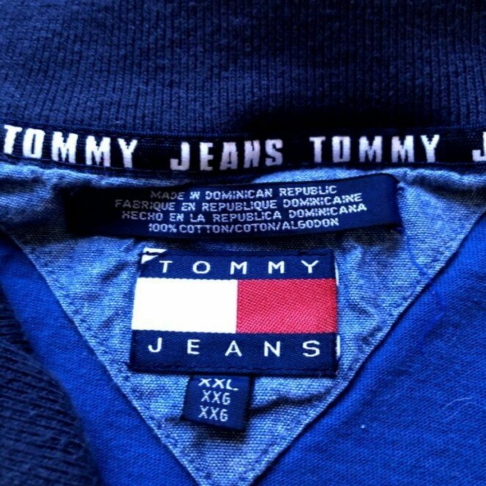 Vintage Tommy Jeans Blue Polo XXL - Picture 4 of 5